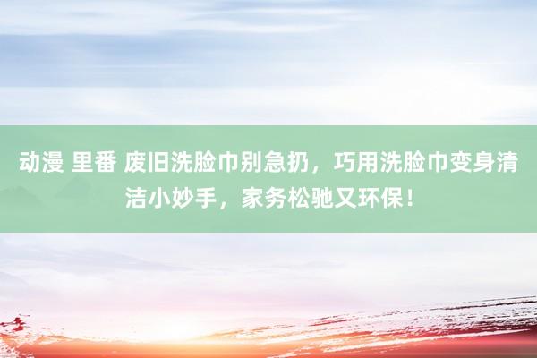 动漫 里番 废旧洗脸巾别急扔，巧用洗脸巾变身清洁小妙手，家务松驰又环保！