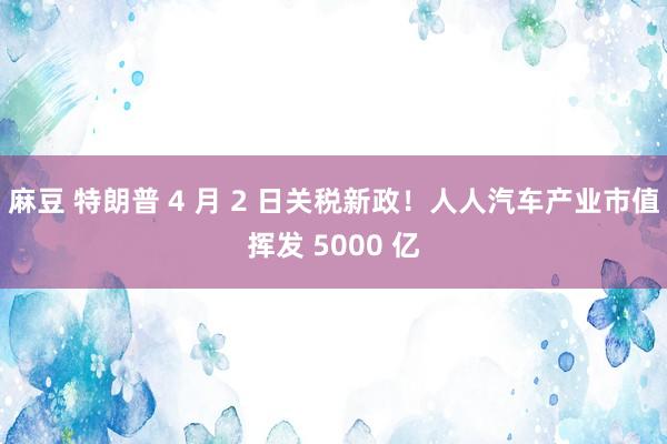 麻豆 特朗普 4 月 2 日关税新政！人人汽车产业市值挥发 5000 亿
